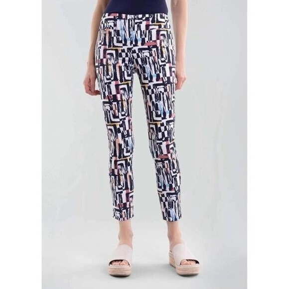 LISETTE L. Montreal Size 8 Pant Ellen Retro Print Slim Ankle Pull On Stretch - Picture 1 of 9